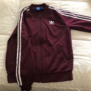 maroon adidas track top